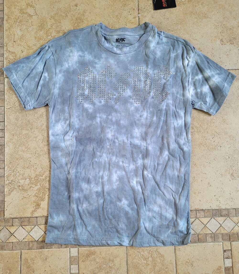 AC/DC Tie-Dye Gray Logo T-Shirt